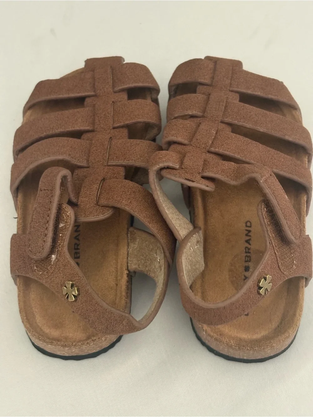 Lucky Brand Kids Tan Suede Strappy Sandals